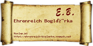 Ehrenreich Boglárka névjegykártya